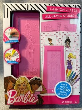 Barbie Fashion Plates All in One Studio Sketch Design Activity Set Designer